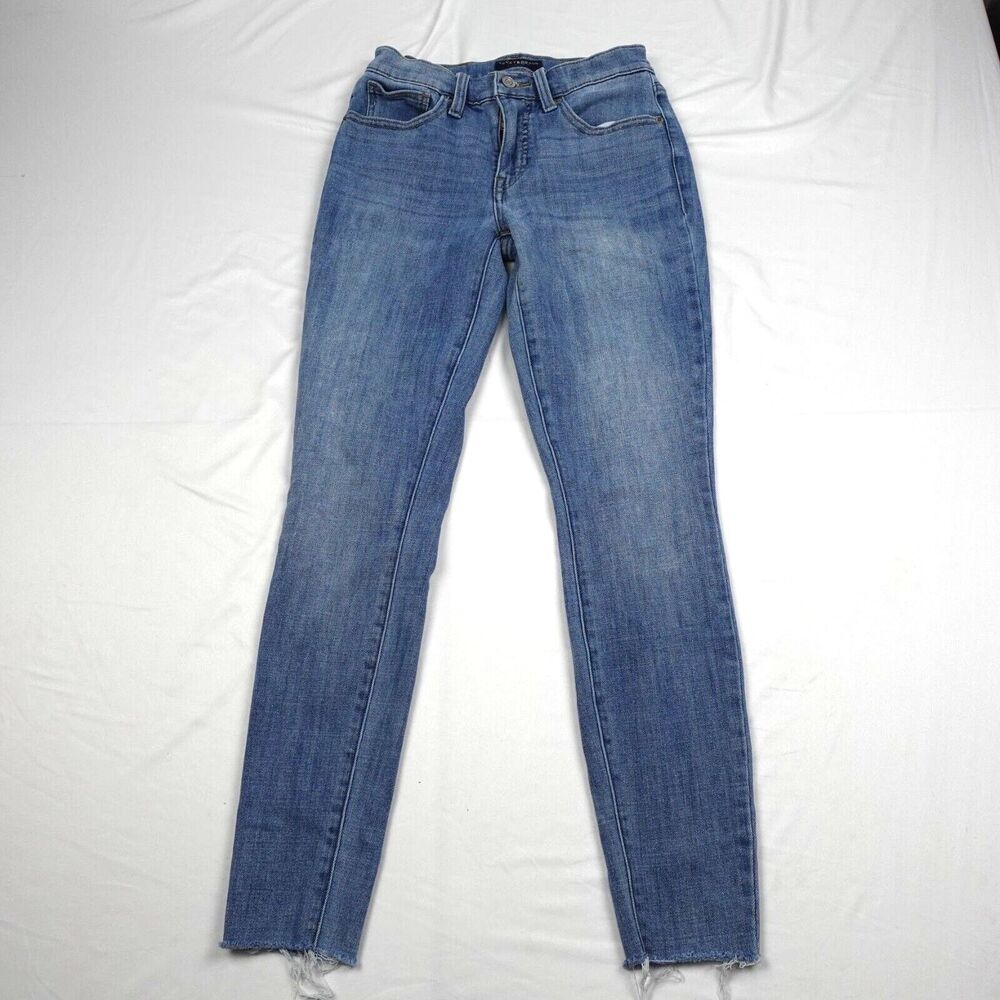 Lucky Brand Jeans Women 2/26 Faded Blue Skinny Leg Stretch Waist 5 Pocket Design